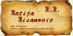 Matija Mišanović vizit kartica